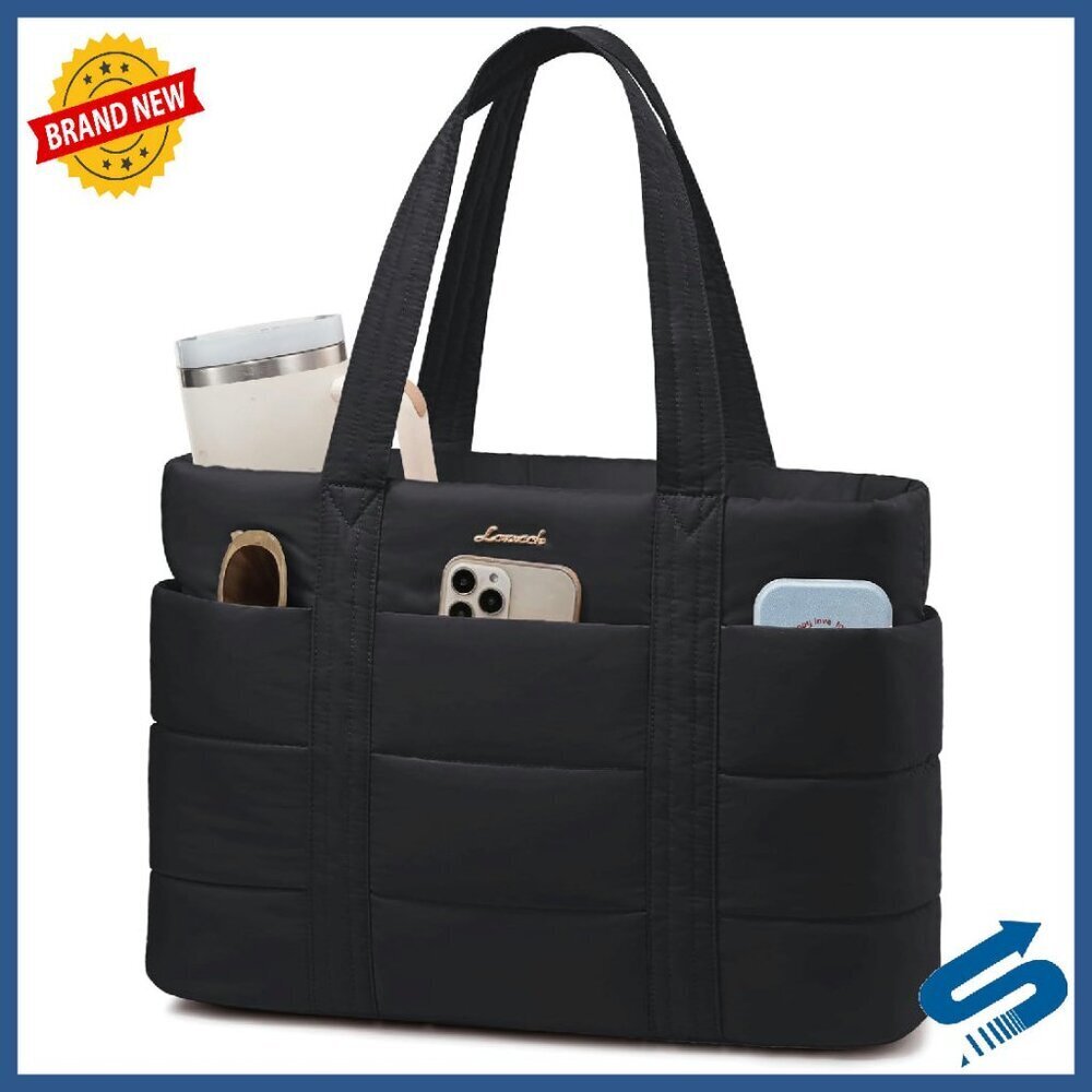 Large Puffer Tote Laptop Bag Lightweight Travel Work Bag